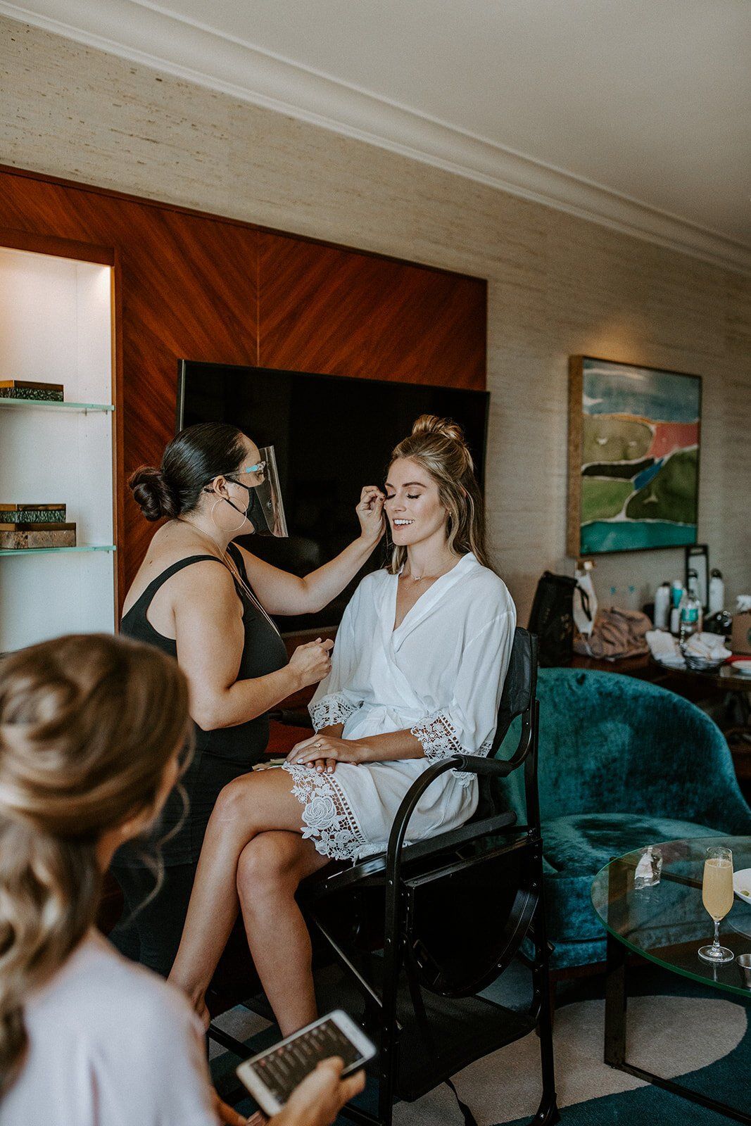hair and makeup for an intimate, covid wedding