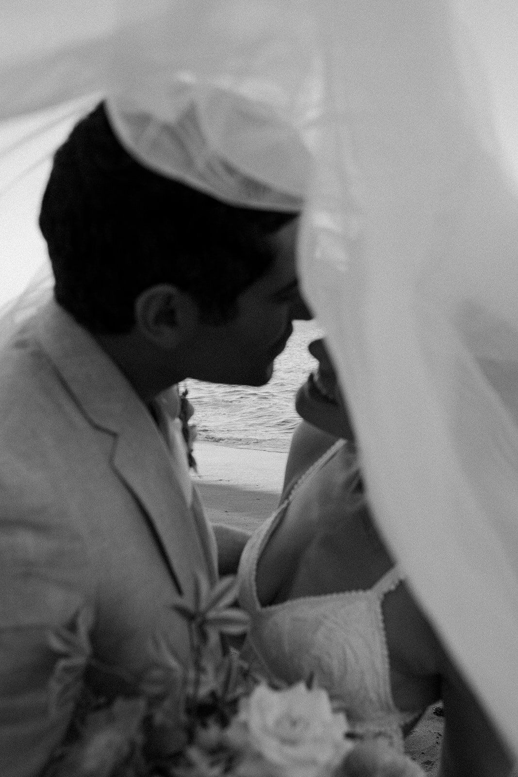 malibu couple after their intimate beach wedding