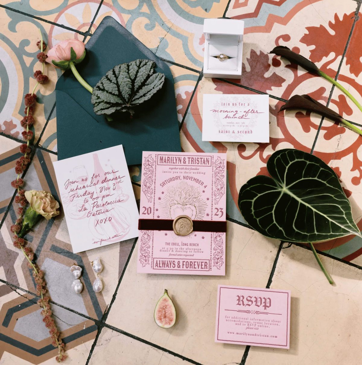 ebell of long beach wedding filled with lush plants