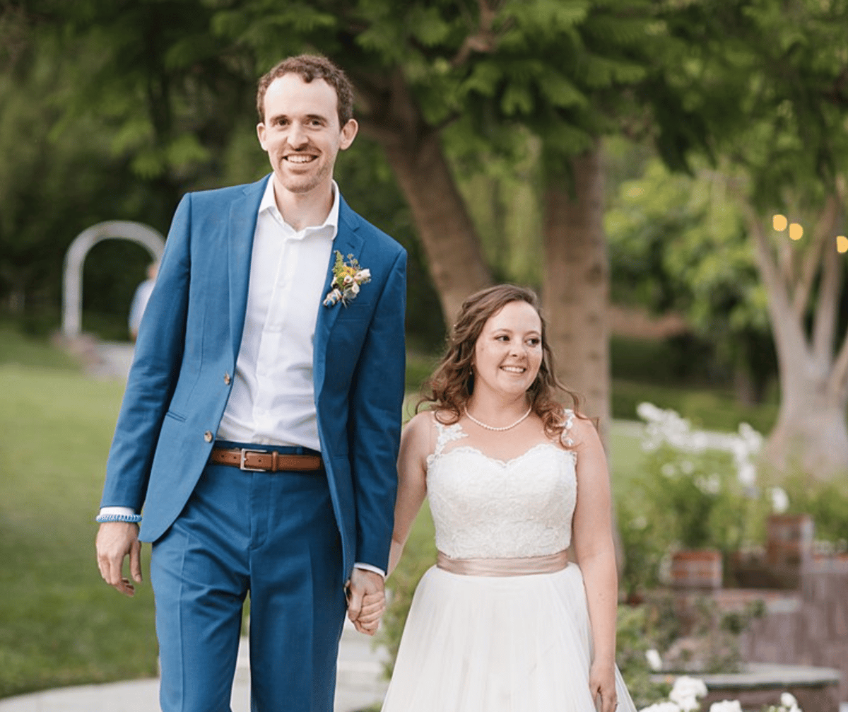 Couple during their wedding at Newhall Mansion, Piru California