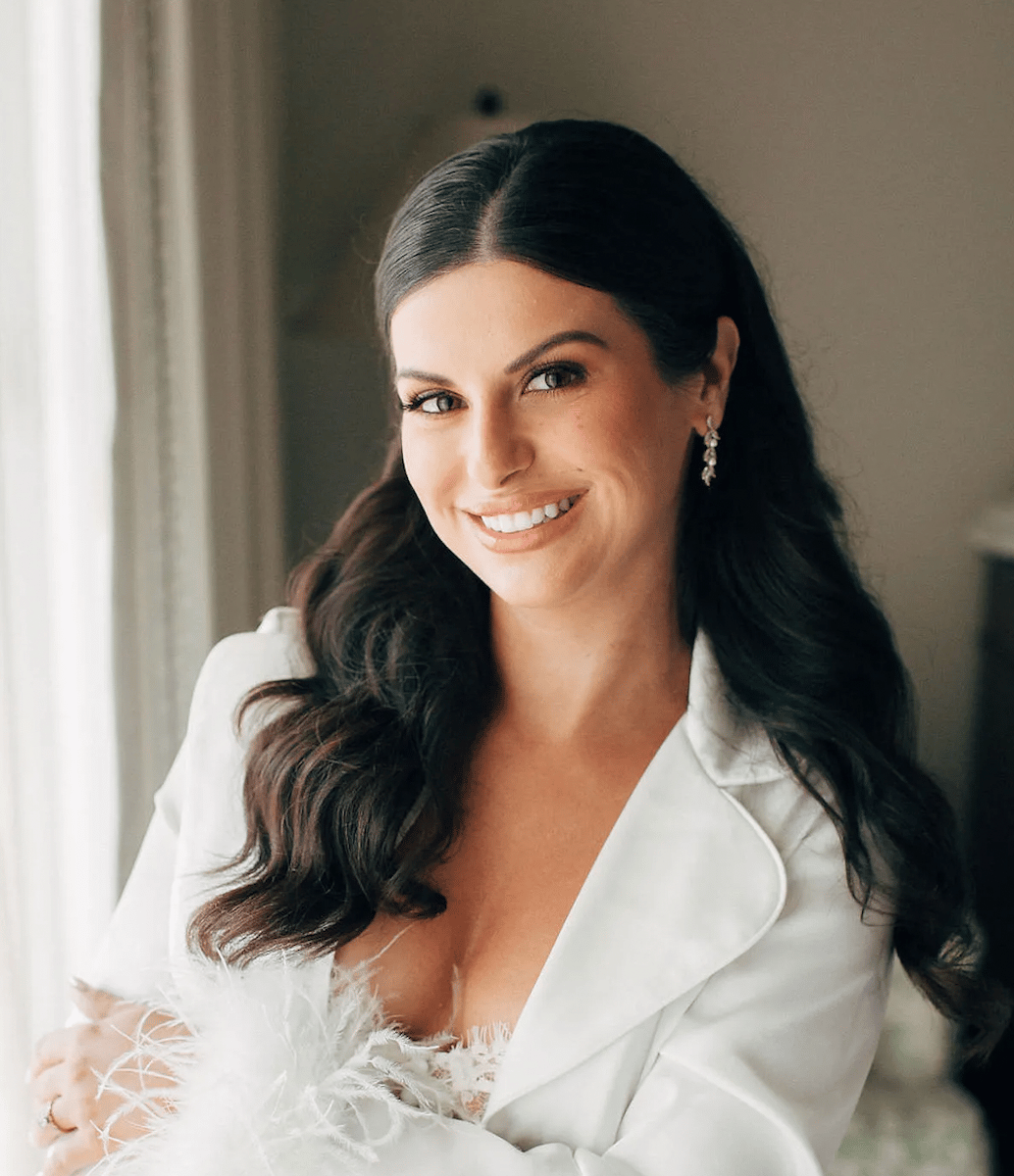 bride hair and makeup look for her wedding at the Santa Barbara Zoo in Santa Barbara, CA