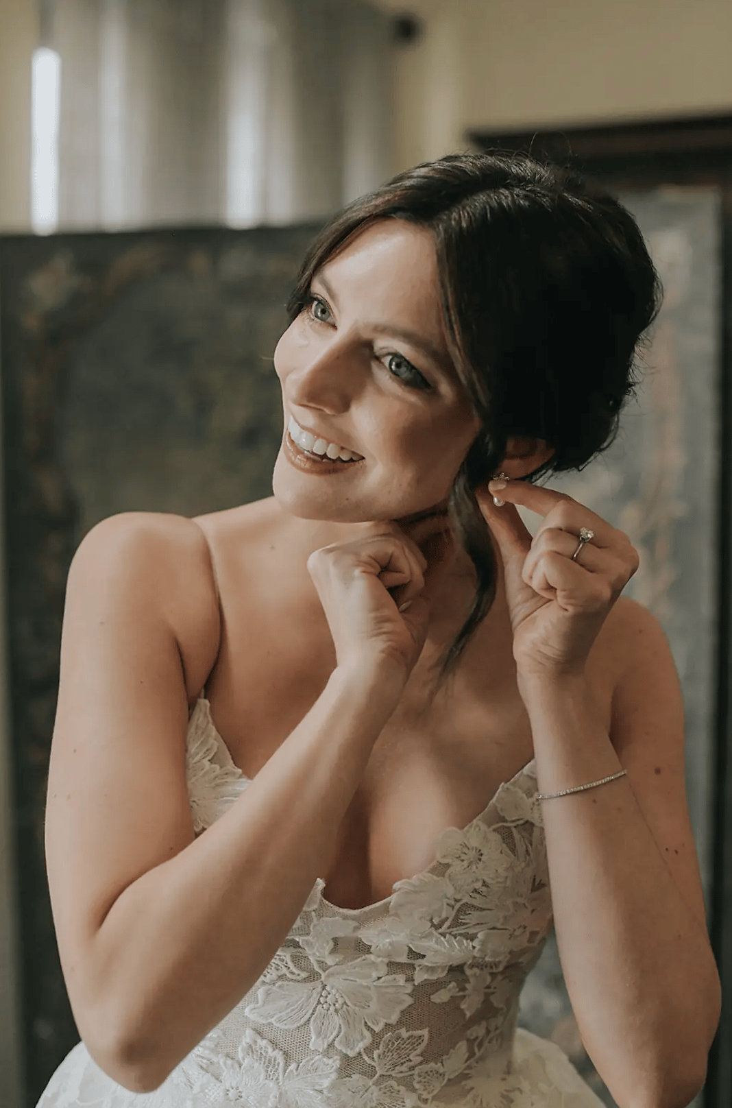 moody yet natural makeup look for this LA bride