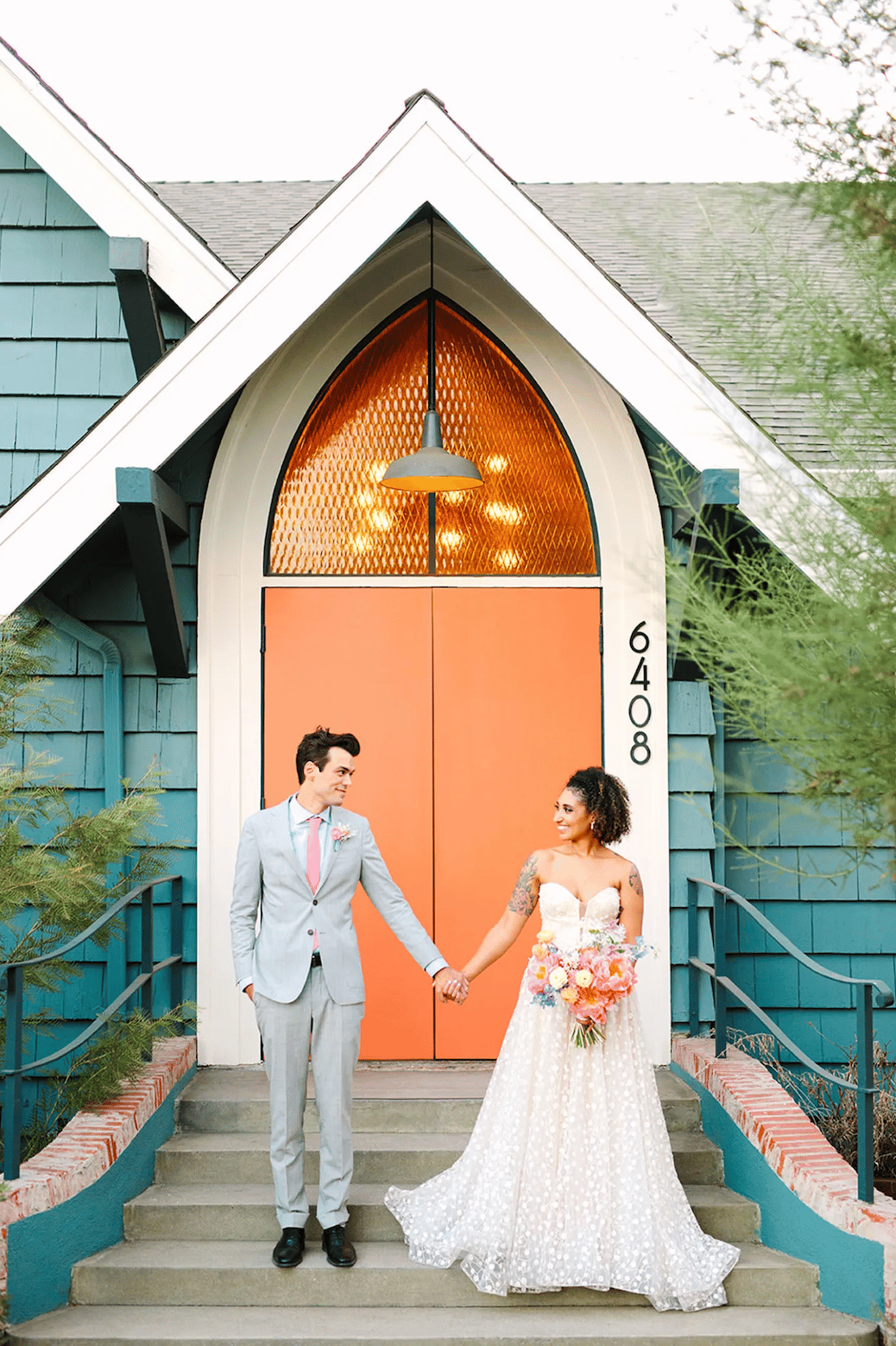 LA wedding with elements of pastel color and personal touches throughout