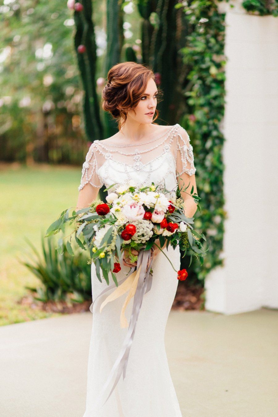 loose and romantic bridal hairstyle