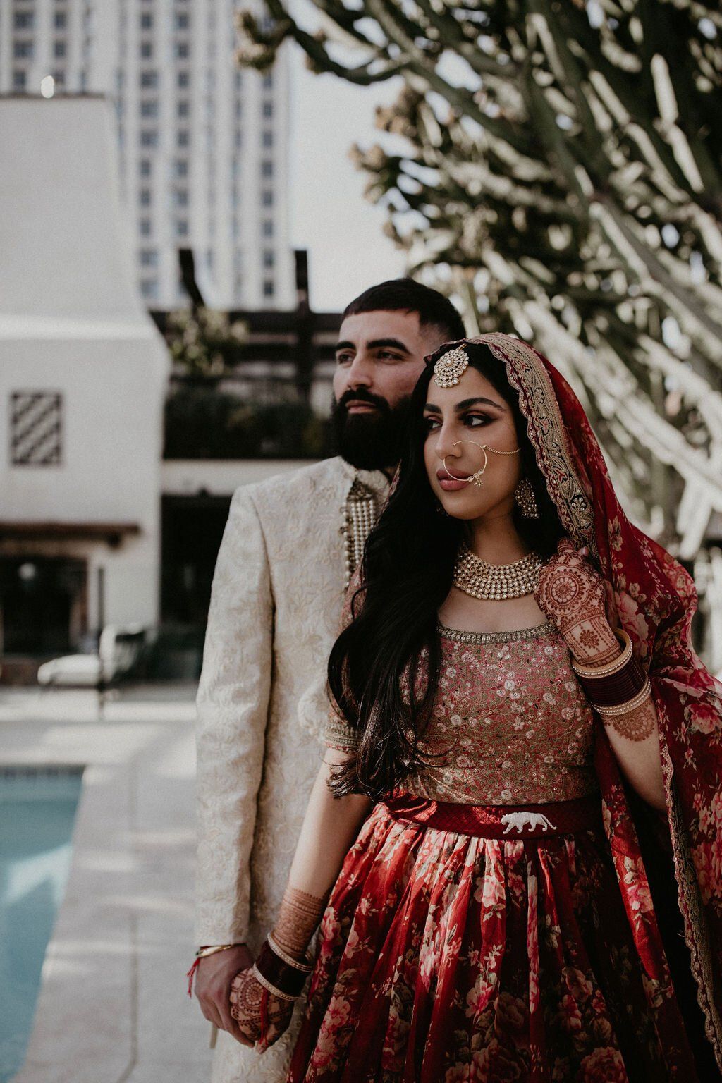 hair and makeup for los angeles bride's dream indian wedding