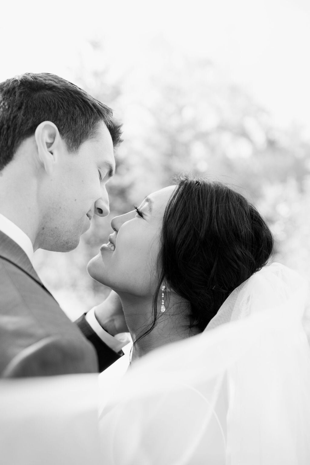 bride and groom share intimate first look during malibu wedding