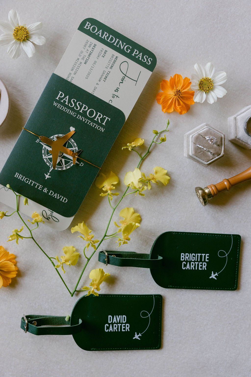 aviation themed wedding details and invitations