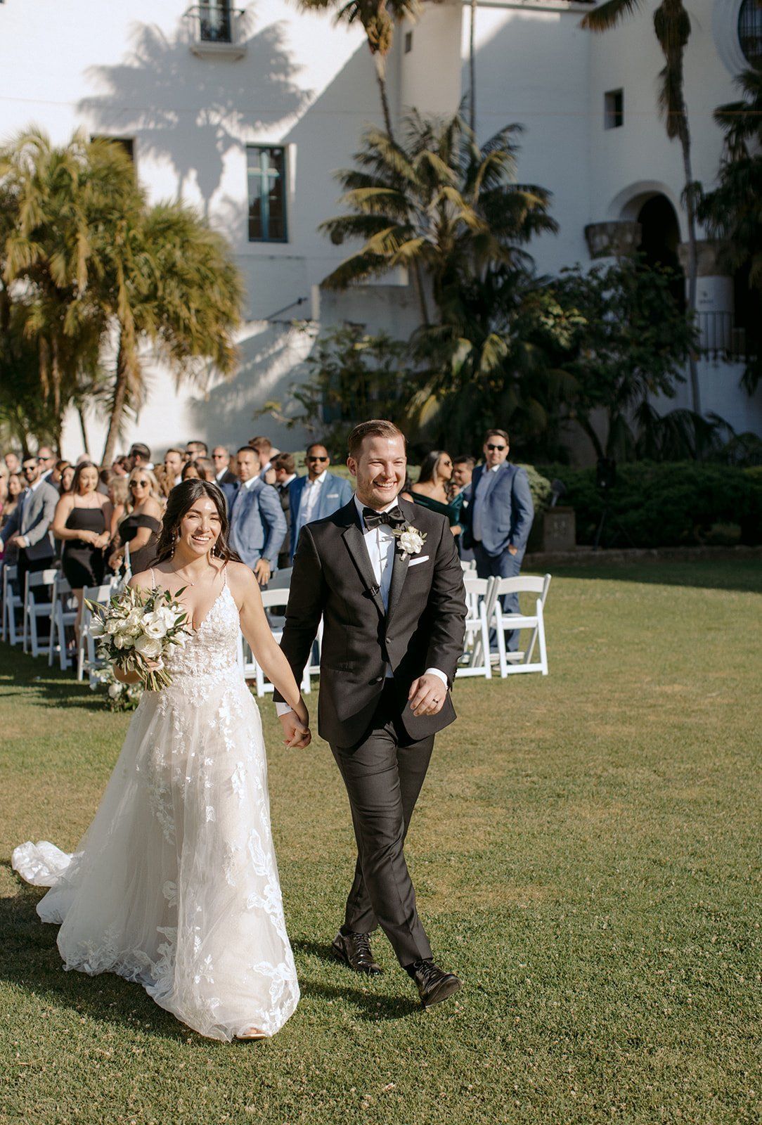 bride and groom just married