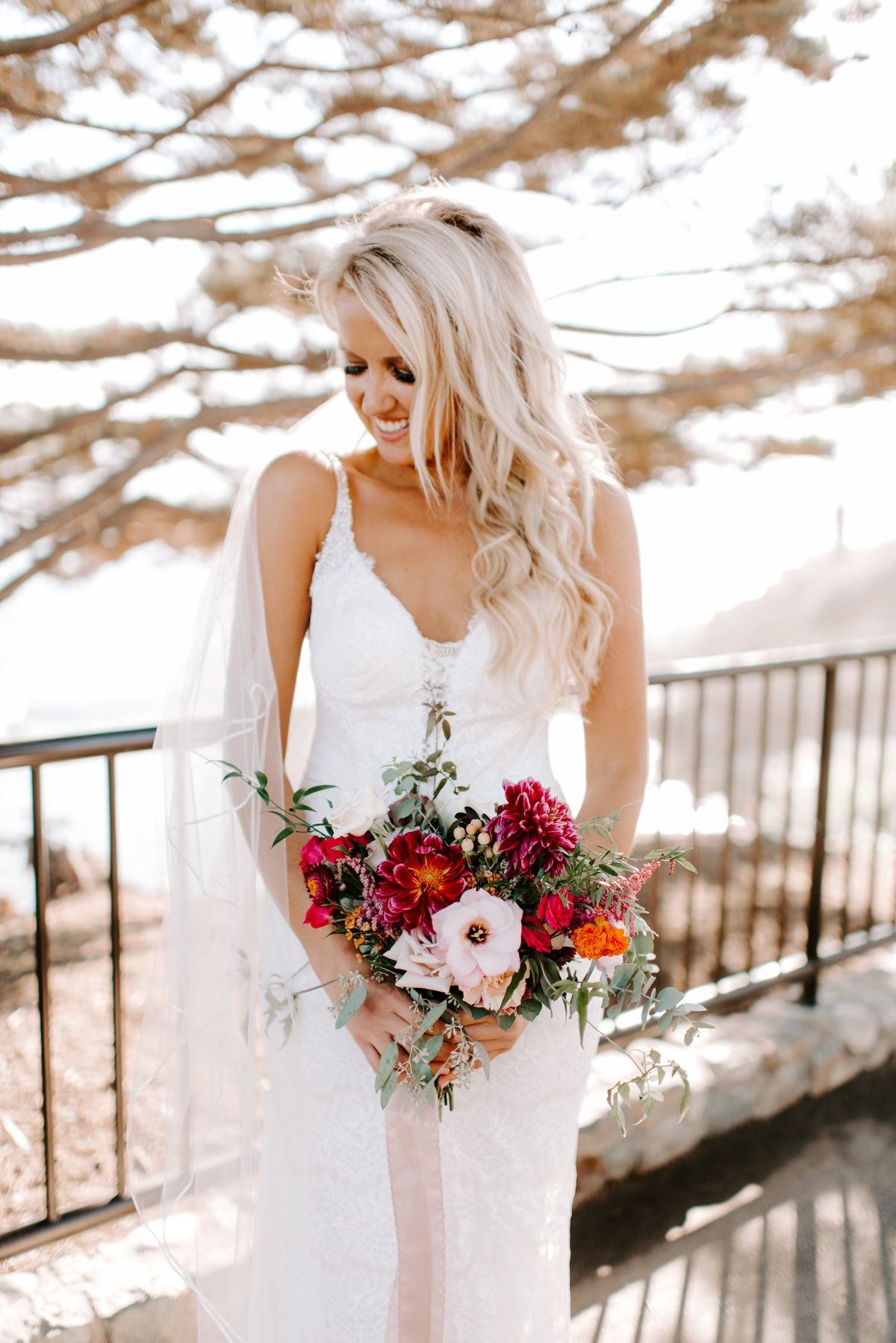 boho, loose, bridal updo