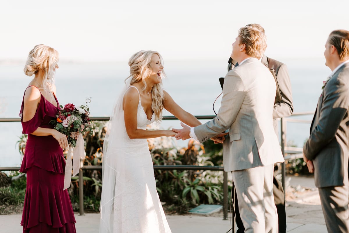 southern california couple's vows on the coast of laguna beach