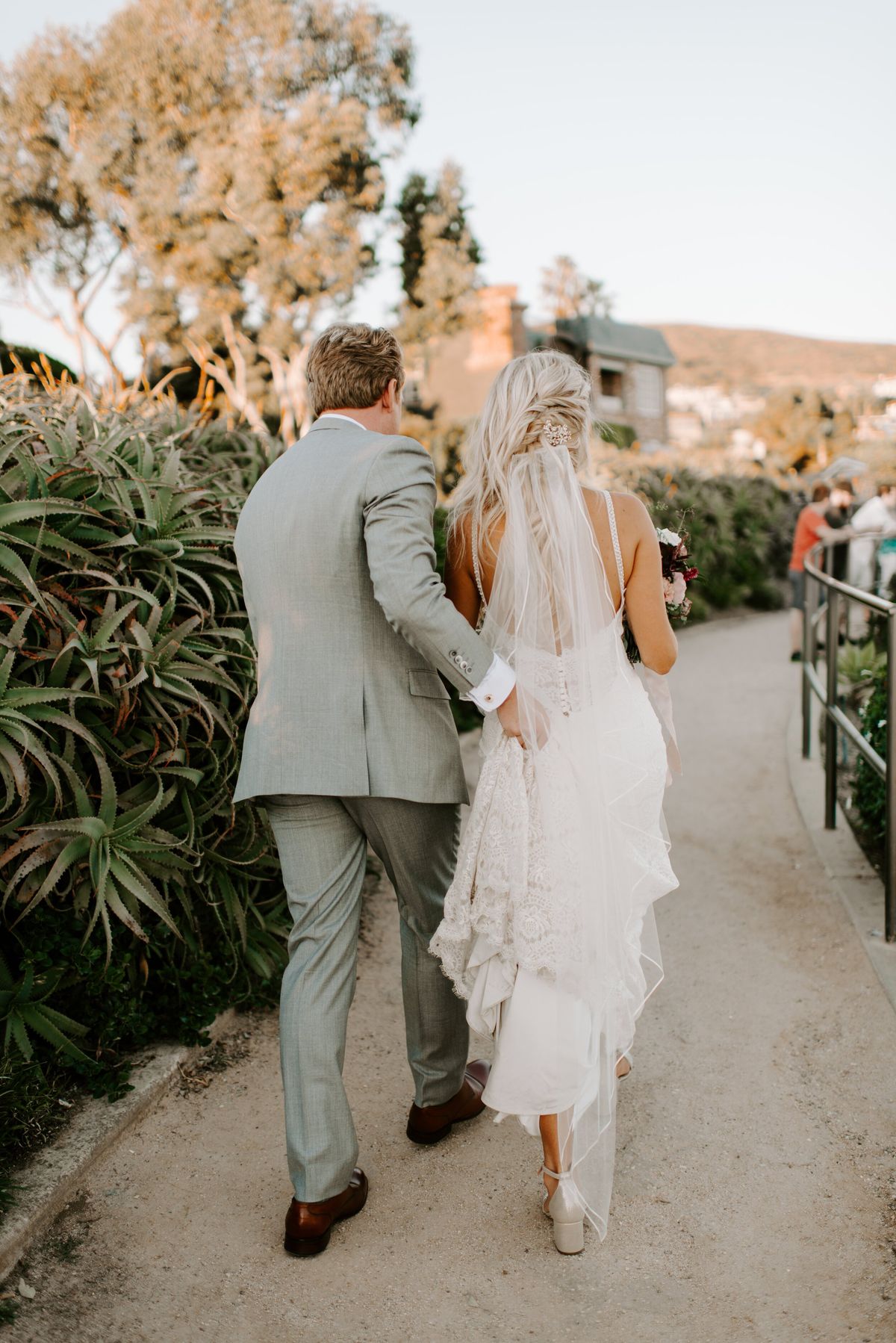 walking to wedding reception 