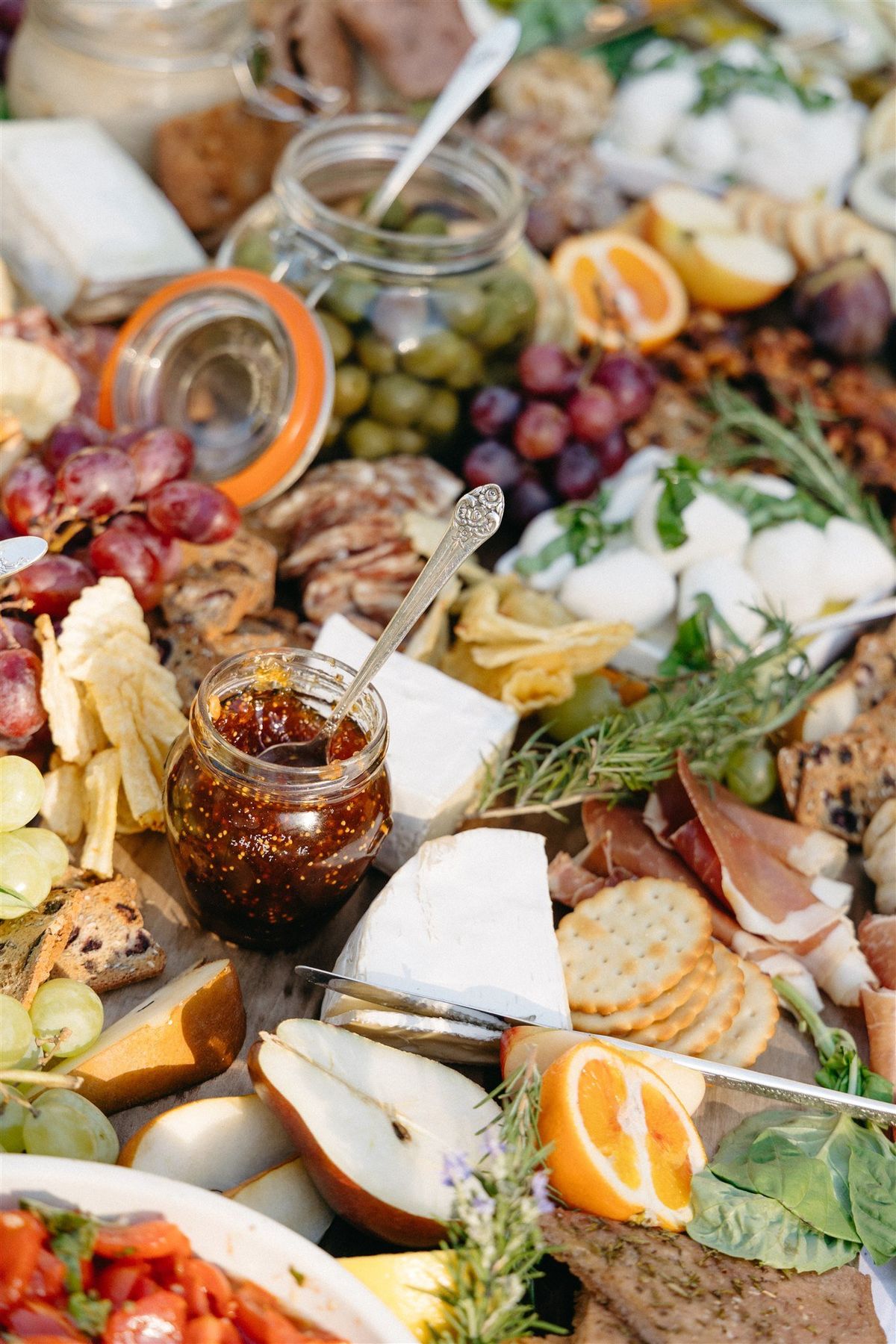 elaborate wedding reception charcuterie grazing board