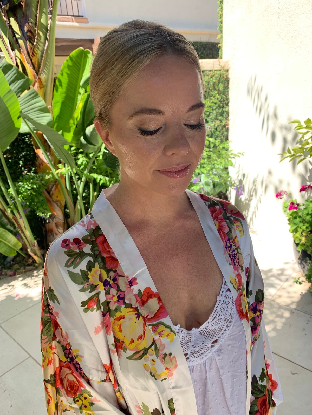 temptu silicone based airbrush foundation for an LA bride