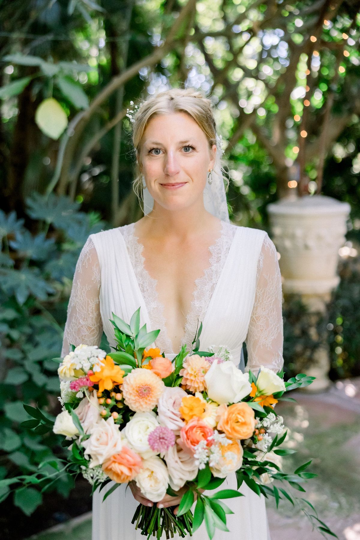 bride chooses LA hair and makeup team to create her natural airbrush makeup and braided boho hairstyle