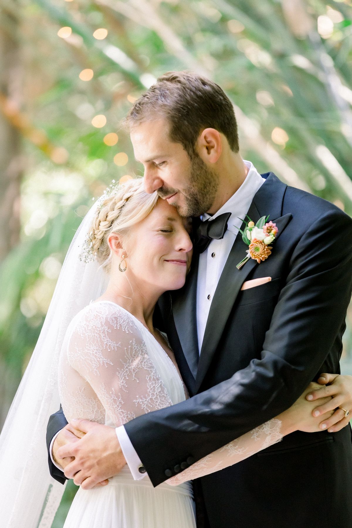 whimsical and boho bridal hairstyle with braided crown