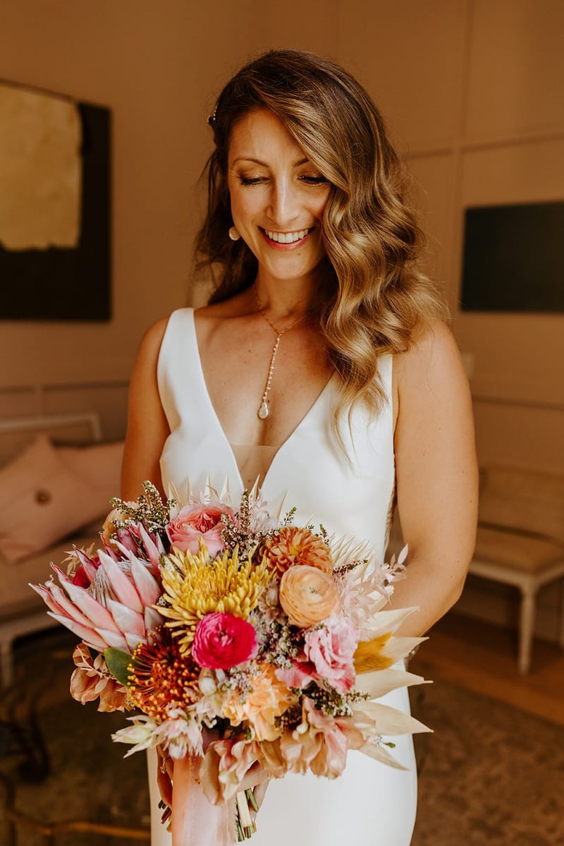 Colorful California covid wedding at The Harper OC