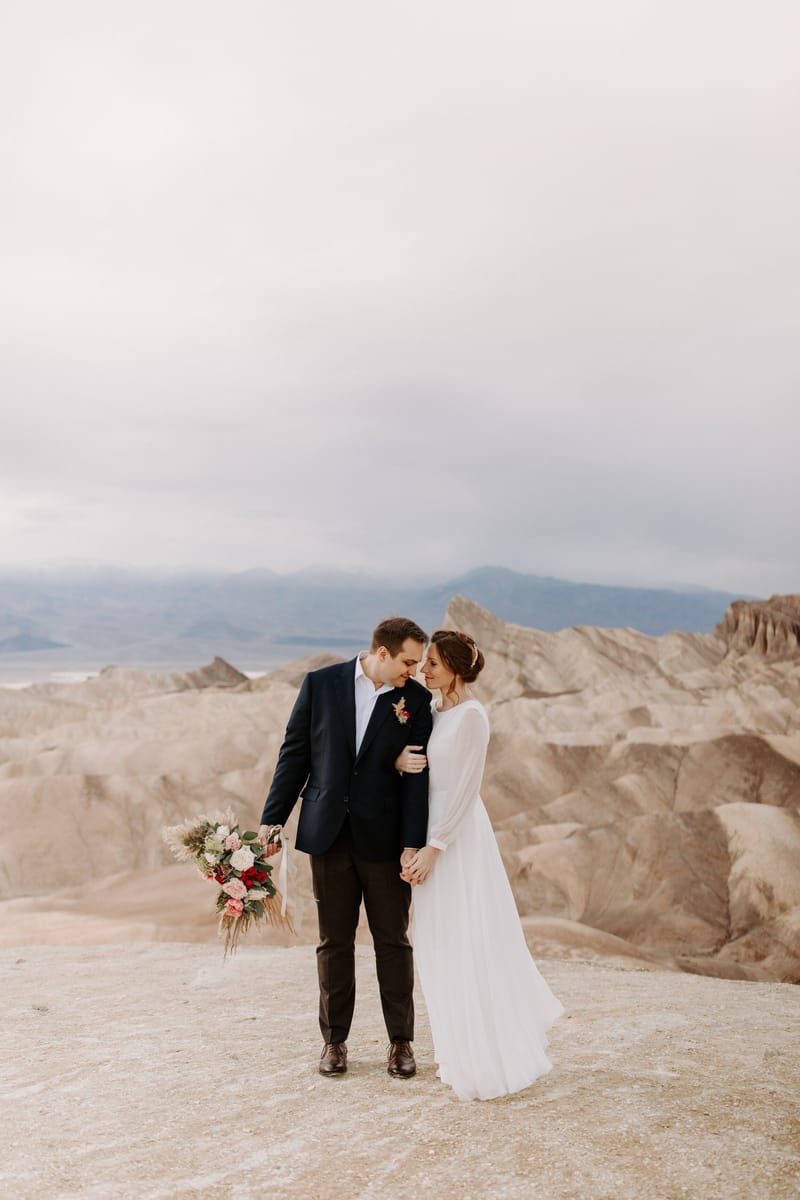 Epic Zabriskie Point wedding ceremony inside of Death Valley National Park