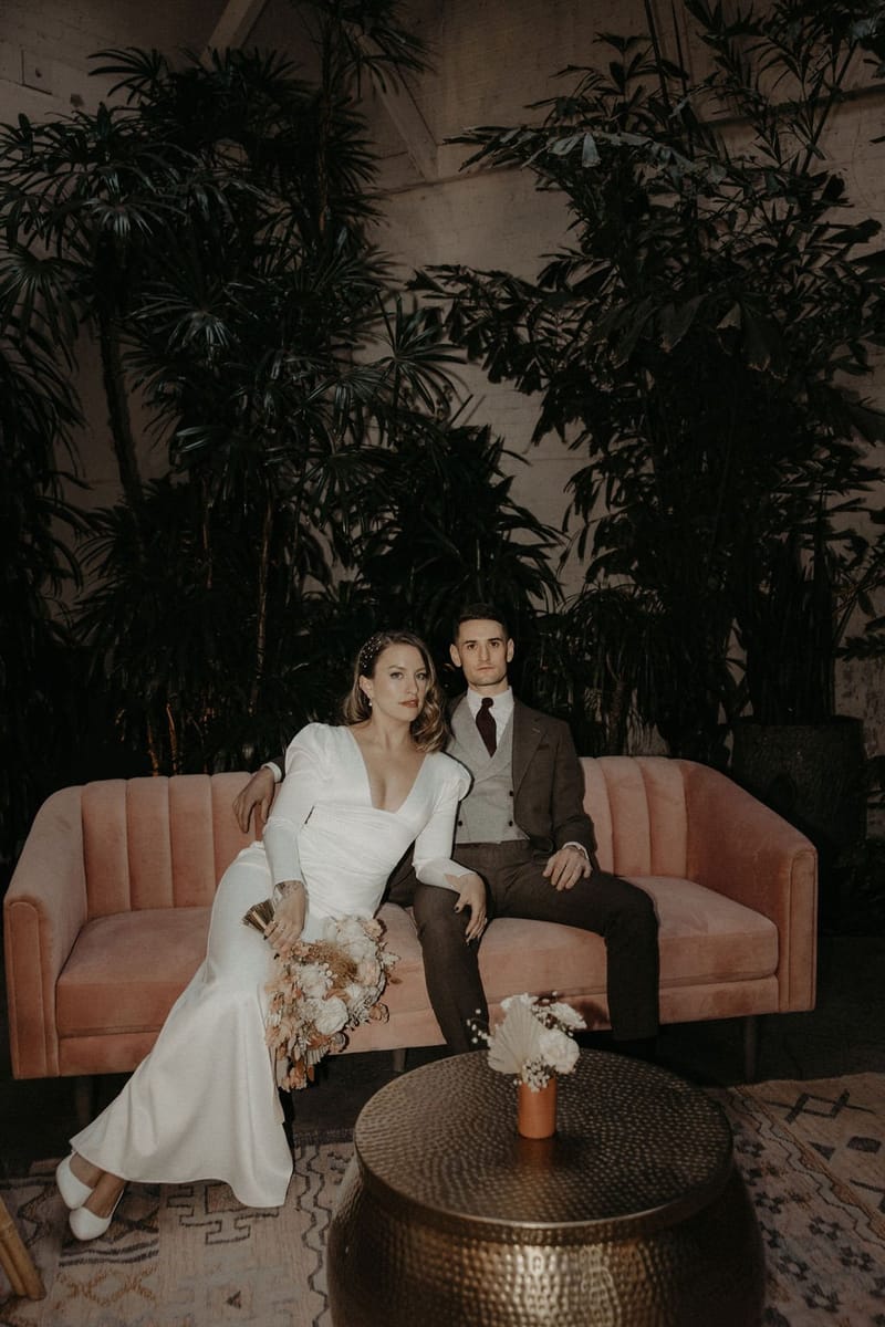 LA couple plan dream modern Downtown LA wedding