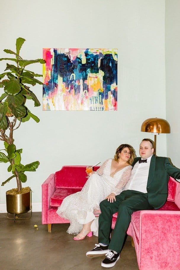 Colorful wedding at The Fig House full of fun