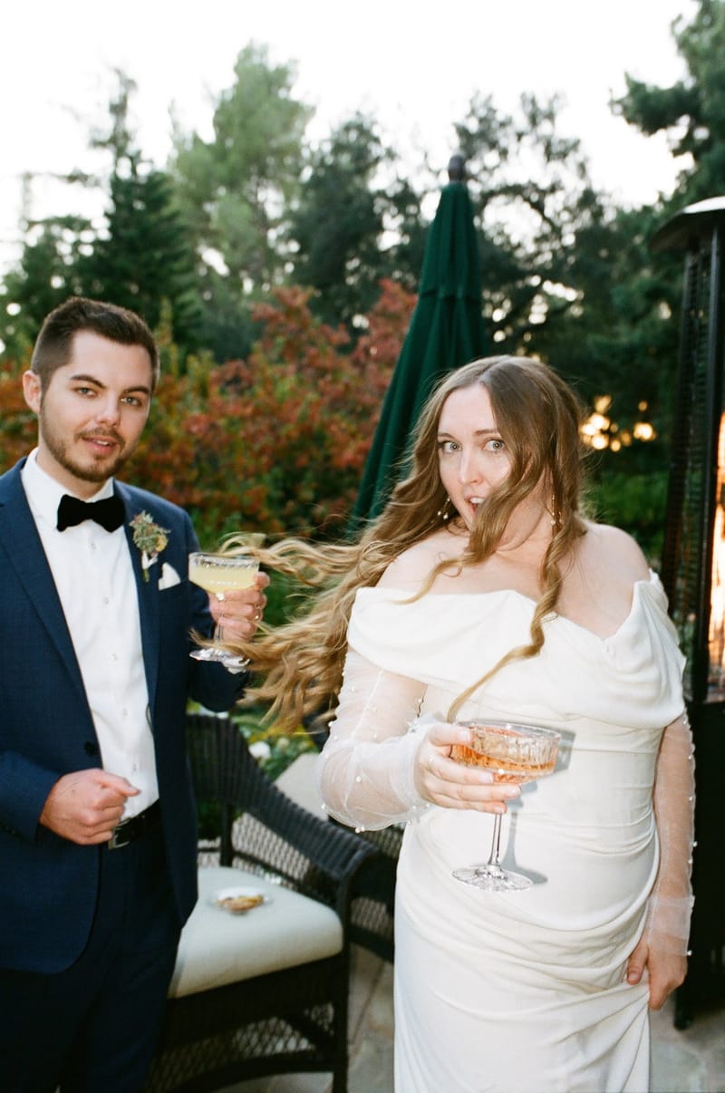 Wedding photographer and Magic Castle magician host garden party wedding