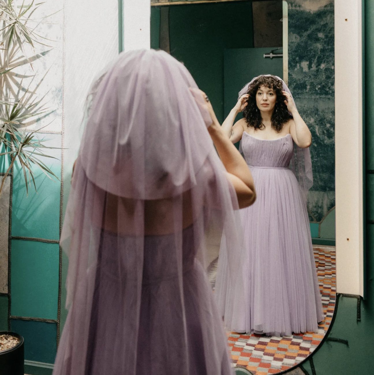 “A Lovely Lavender Wedding Dress for an Eclectic + Romantic Downtown Los Angeles Wedding” Published in Green Wedding Shoes